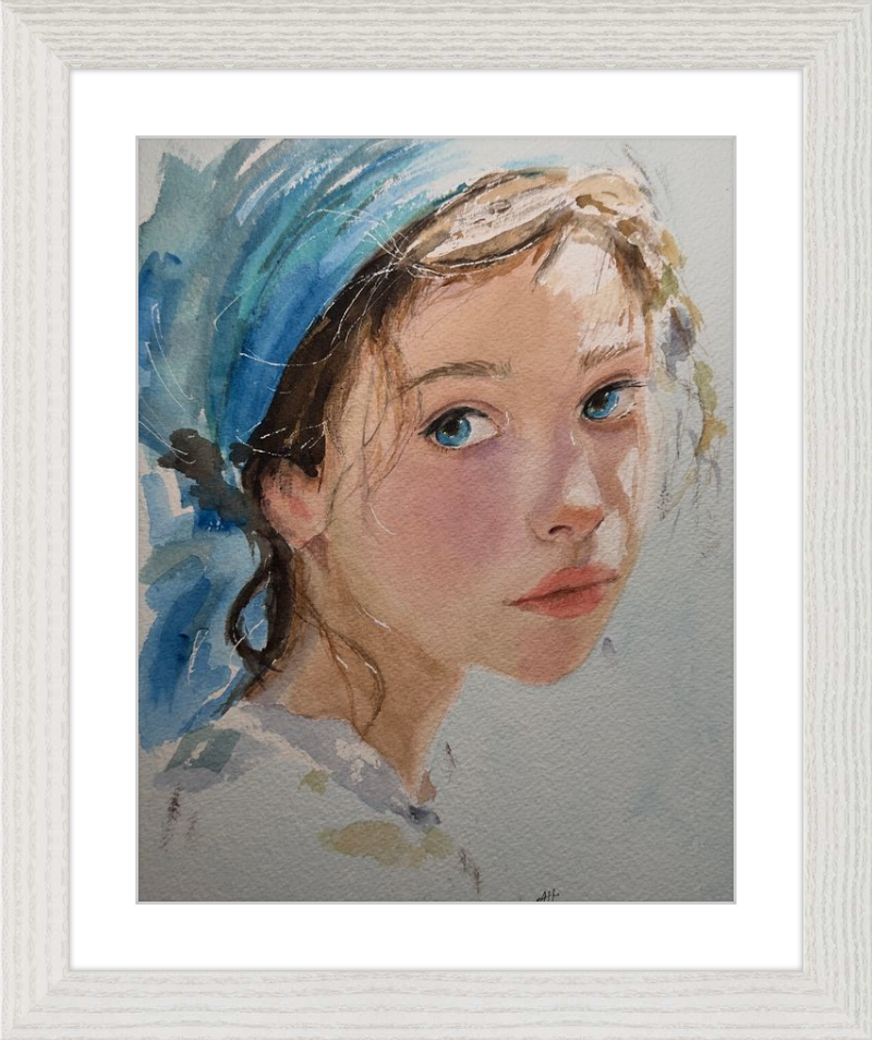 Girl with Blue Scarf