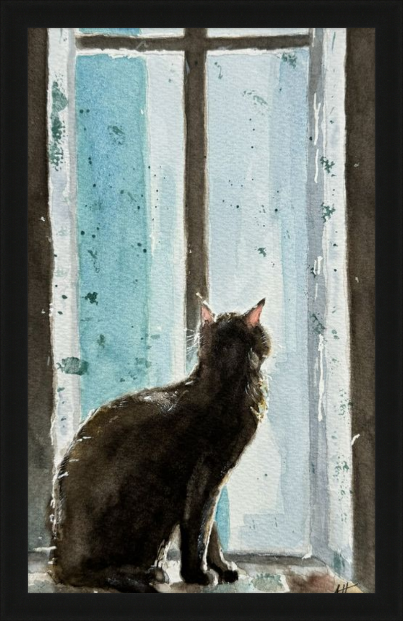 Cat in Blue Window