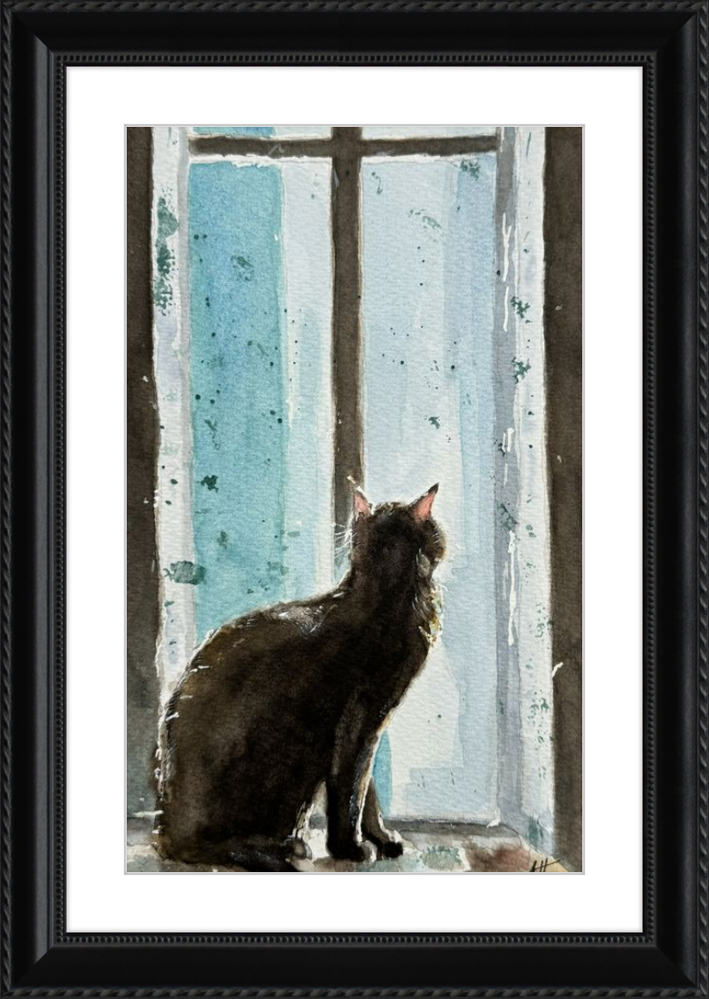 Cat in Blue Window