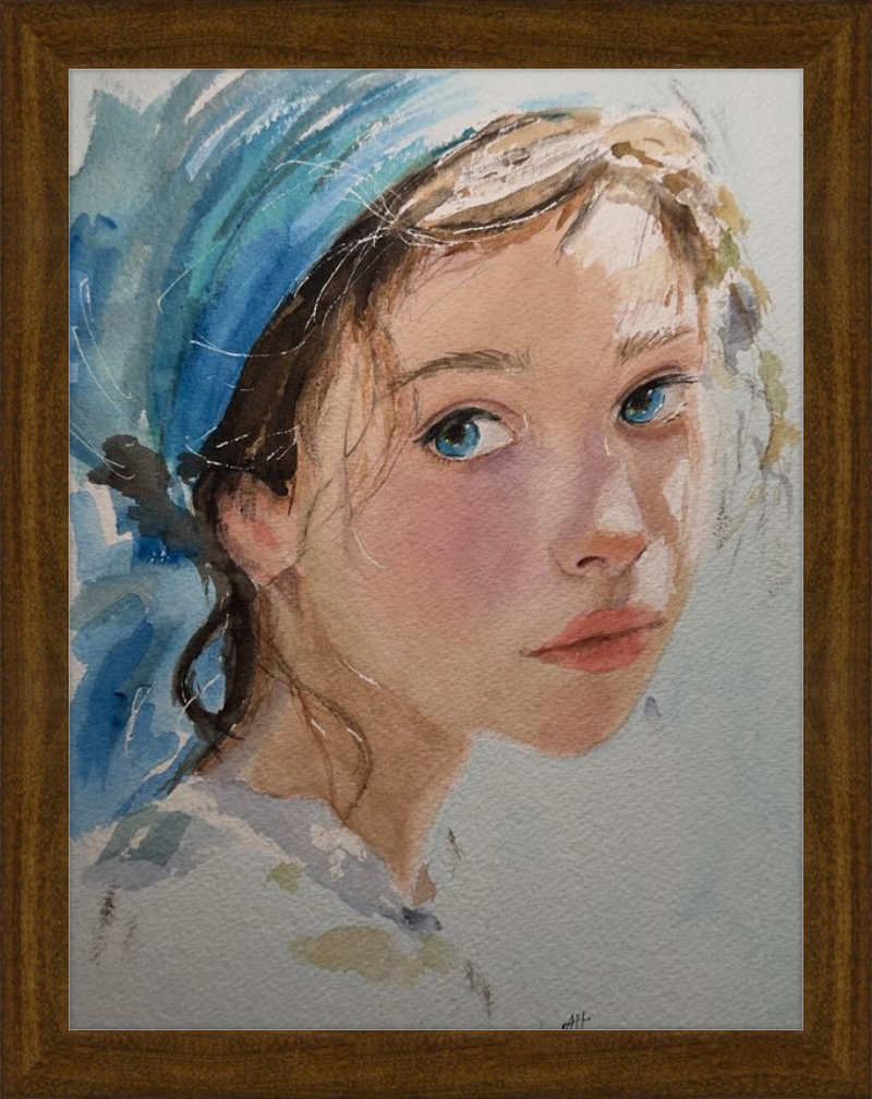 Girl with Blue Scarf
