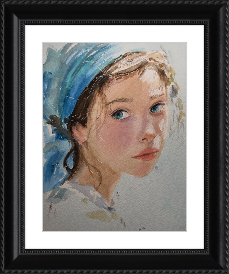 Girl with Blue Scarf