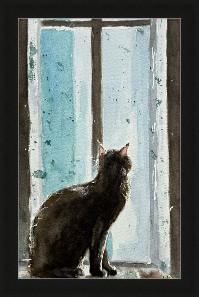 Cat in Blue Window