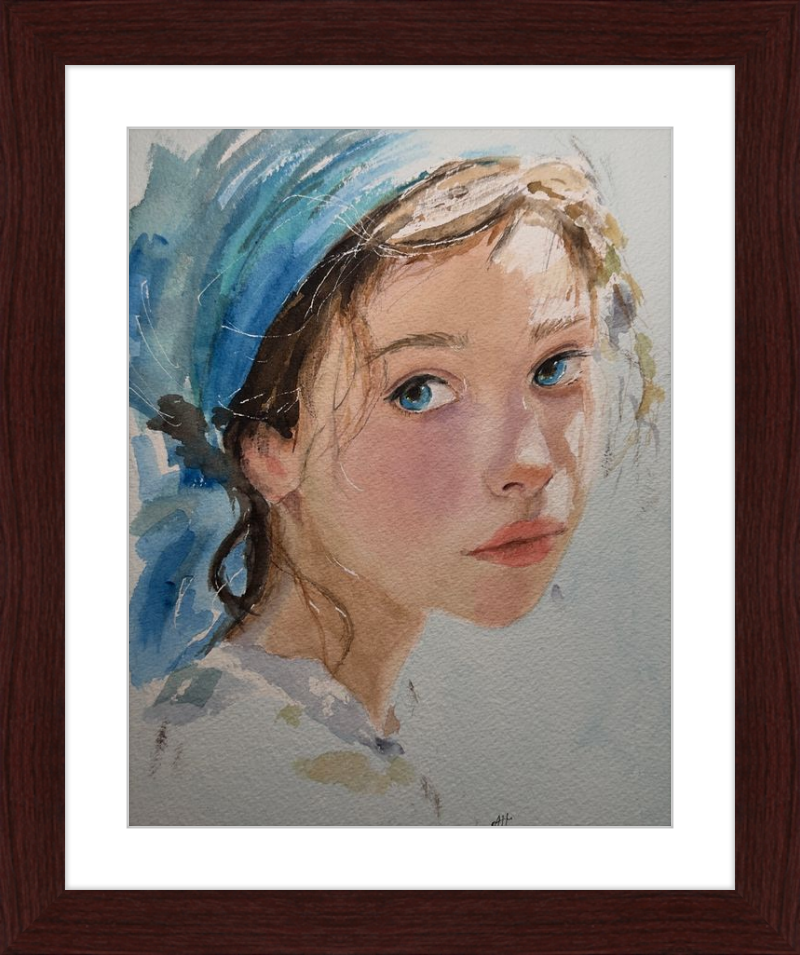 Girl with Blue Scarf