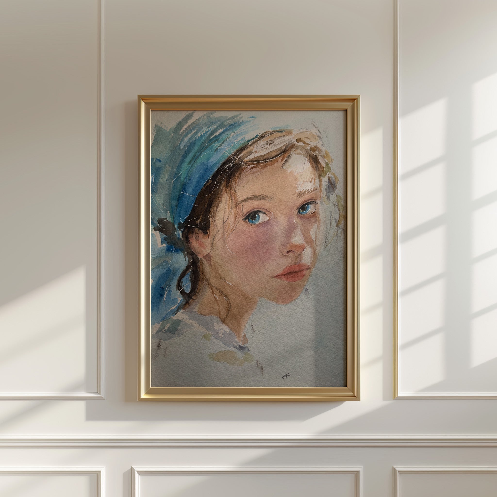 Girl with Blue Scarf